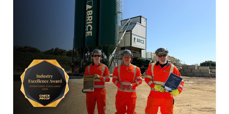 Brice Aggregates Wins Operational Excellence Award for Digital Innovation in Quarry Operations